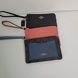 Coach Black, Pink, and Blue Wristlets